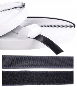 Rzep z taśmą samoprzylepną do moskitiery CZARNY 30mm 1m