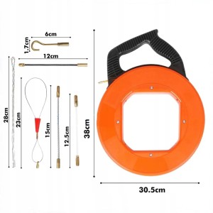 PILOT LINKA do przeciągania kabli WŁÓKNO Ø 4mm 30m w kasecie z akcesoriami